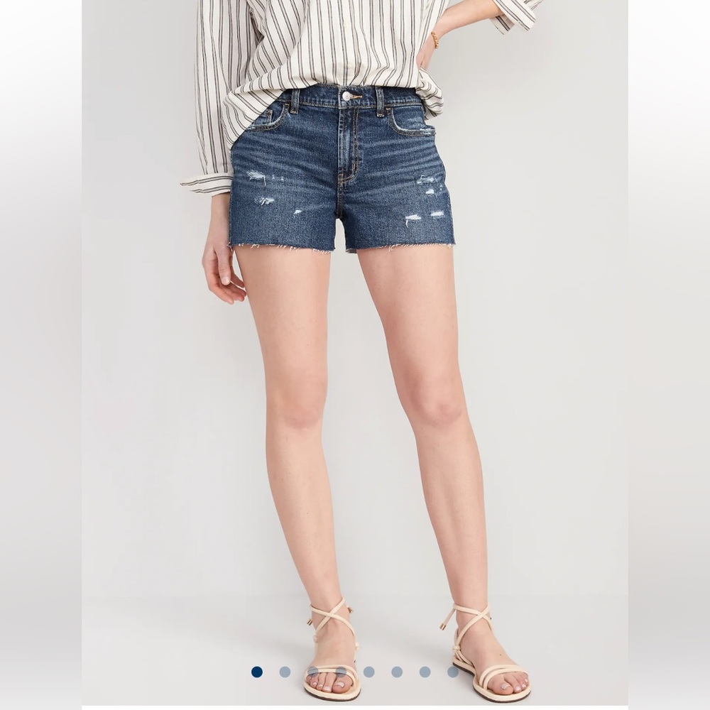 Mid-Rise Boyfriend Ripped Cut-Off Jean Shorts for Women -- 3-inch inseam